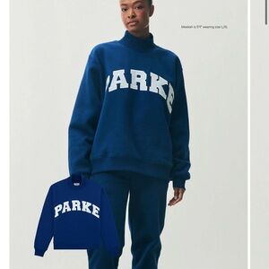 Navy Sweatshirt with Bold White Lettering